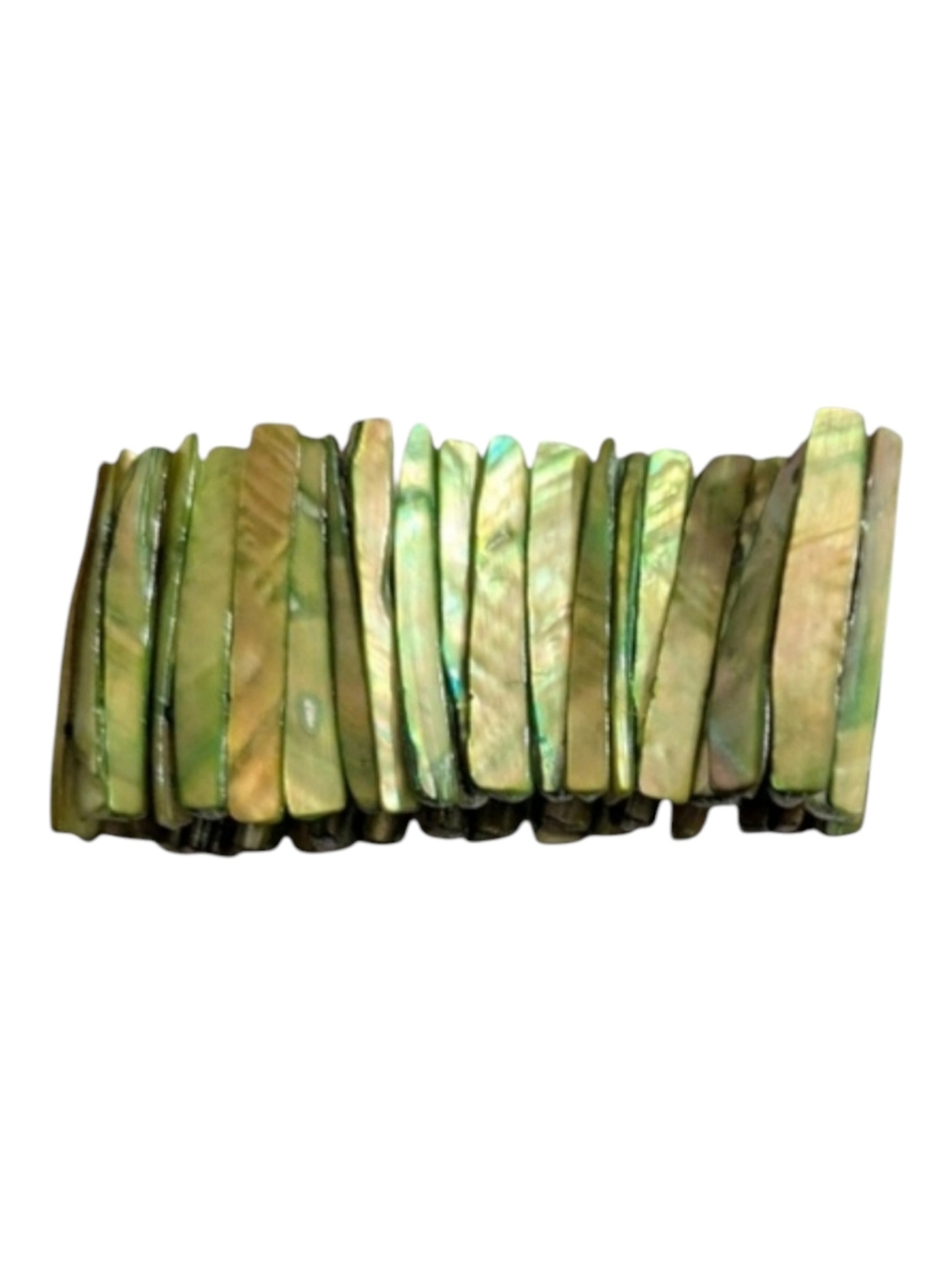 Vintage Shell Stretch Bracelet | Boho Coastal Beachcore Jewelry Green Natural